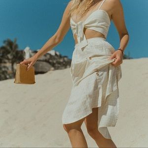 NWT Seine S Skirt in Yellow Gingham Print